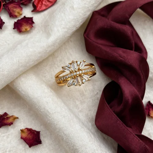 Gold Crystal Bloom Ring