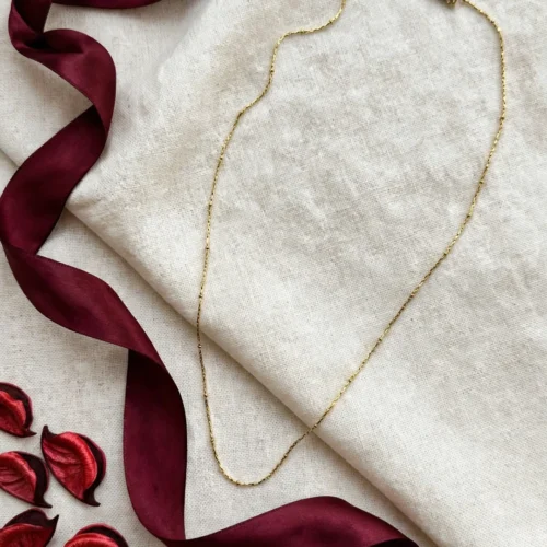 Gold Beaded Chain Necklace