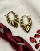 Gold Beaded Hoop Earrings