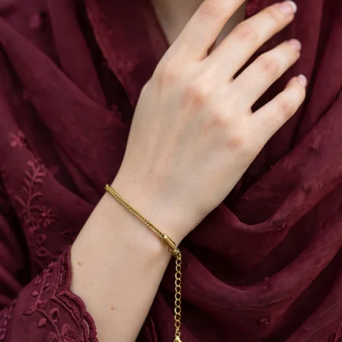 Gold Braided Chain Bracelet