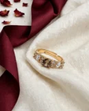 Gold Champagne Crystal Side Ring