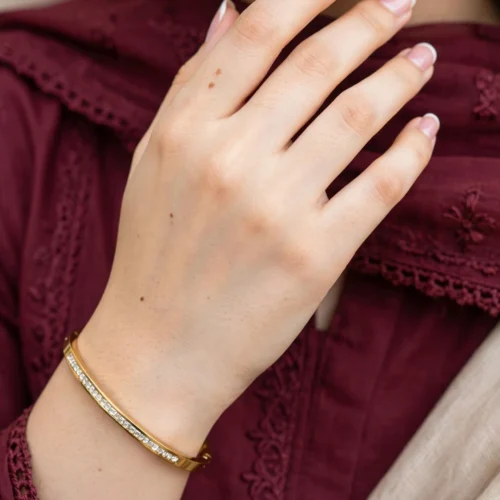 Gold Crystal Row Bangle