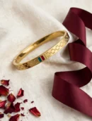 Designer Inspired Gold Monogram Bangle