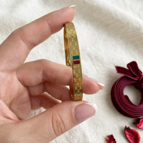 Designer Inspired Gold Monogram Bracelet