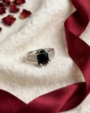 Silver Black Pavé Band Ring