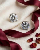 Silver Crystal Solitaire Stud Earrings