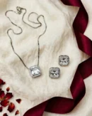 Square Halo Pendant Set