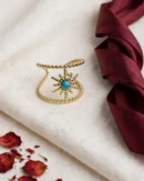 Gold Turquoise Sunburst Ring